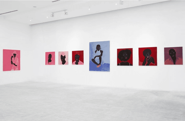 The present work (far right) exhibited at Accra, Gallery 1957, Kwesi Botchway: Dark Purple is Everything Black, 19 May – 9 June 2020
